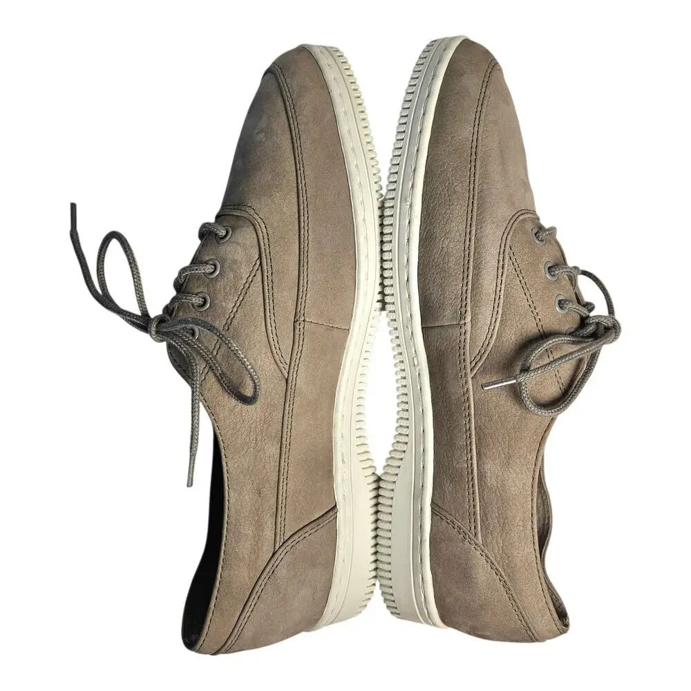 THORNTON BAY Men's 11 M Comfort Shoes Gray Leather Flats Rubber Sole Laces
